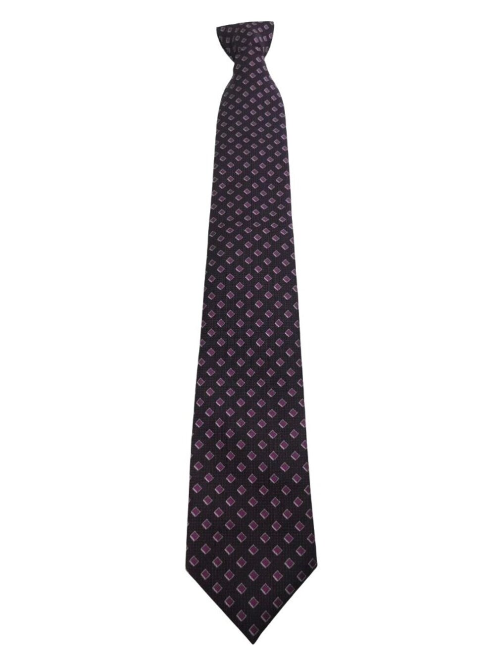 Bespoke New York Mens Purple Diamond Patterned Tie Unused